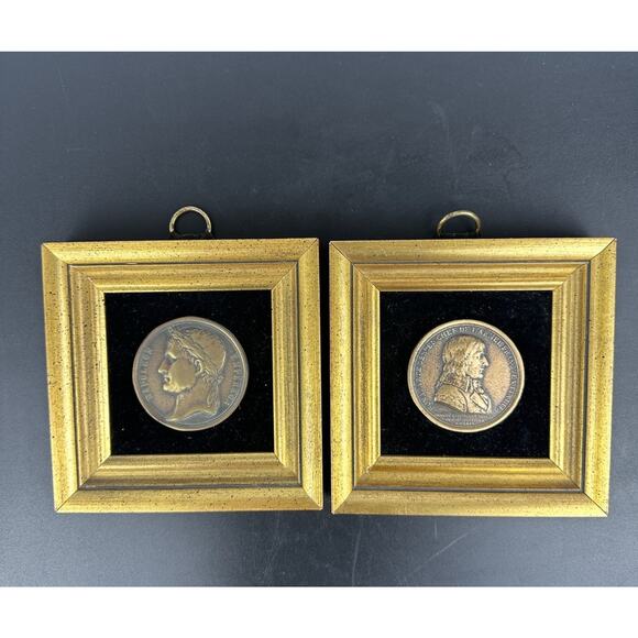 Set of 2 ♤ Vintage Gilded Gold Baroque Wood Frames 5x5 Art Nouveau French - Picture 1 of 11